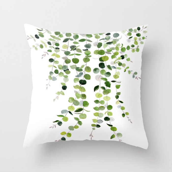 Eucalyptus Watercolor 8 Throw Pillow Gallery Image 1
