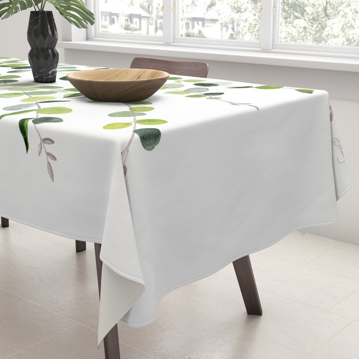 Eucalyptus Watercolor 8 Tablecloth Gallery Image 3
