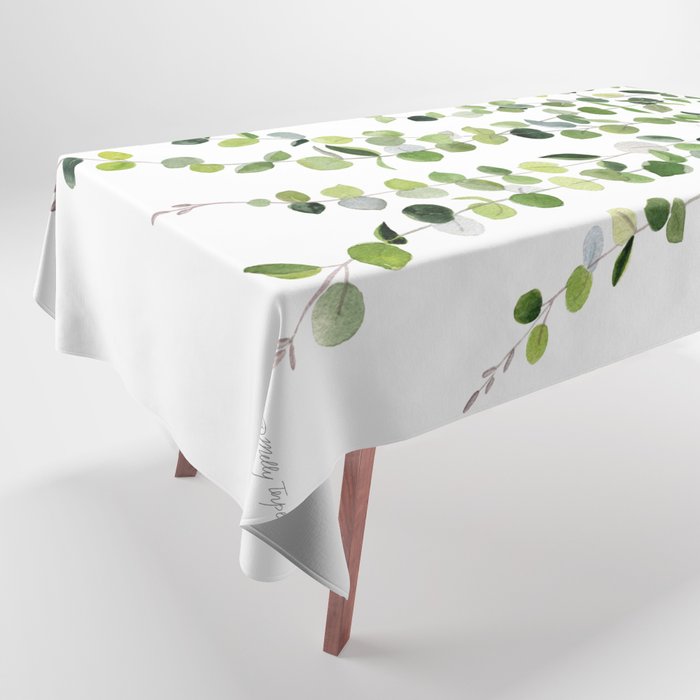 Eucalyptus Watercolor 8 Tablecloth Gallery Image 1