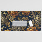 William Morris Poppy Textile Floral Tapestry Pattern Desk Mat Gallery Image 1