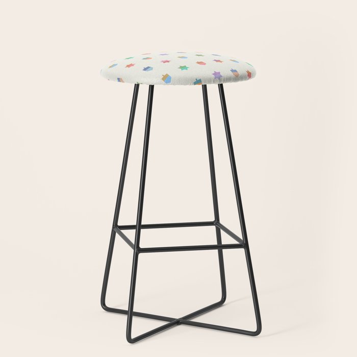 Happy Hanukkah | Dreidels & Star Pattern Stool Gallery Image 1