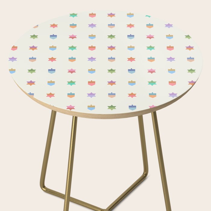 Happy Hanukkah | Dreidels & Star Pattern Side Table Gallery Image 2