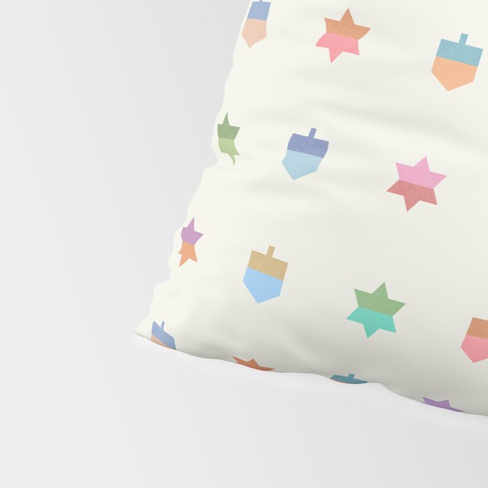 Happy Hanukkah | Dreidels & Star Pattern Pillow Sham Gallery Image 4
