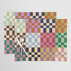 Retro 70s Colorful Patchwork Checkerboard Placemat Gallery Image 1