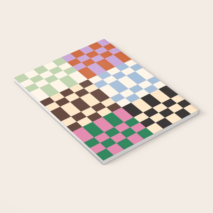 Retro 70s Colorful Patchwork Checkerboard Notebook Gallery Image 3