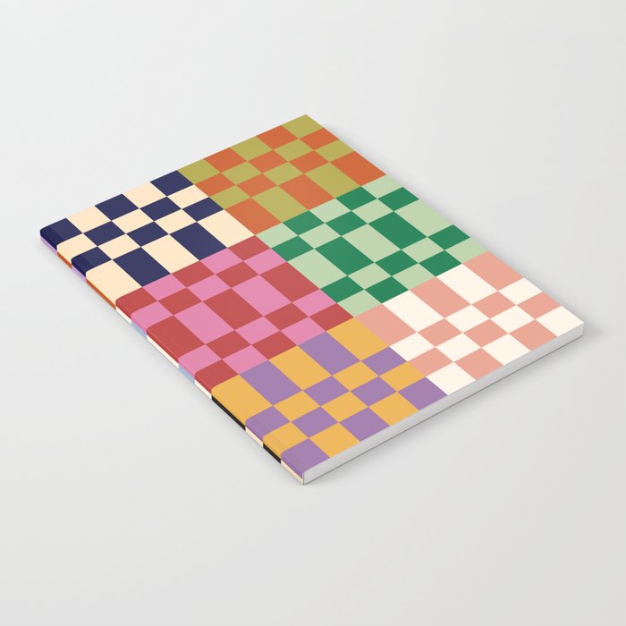 Retro 70s Colorful Patchwork Checkerboard Notebook Gallery Image 2