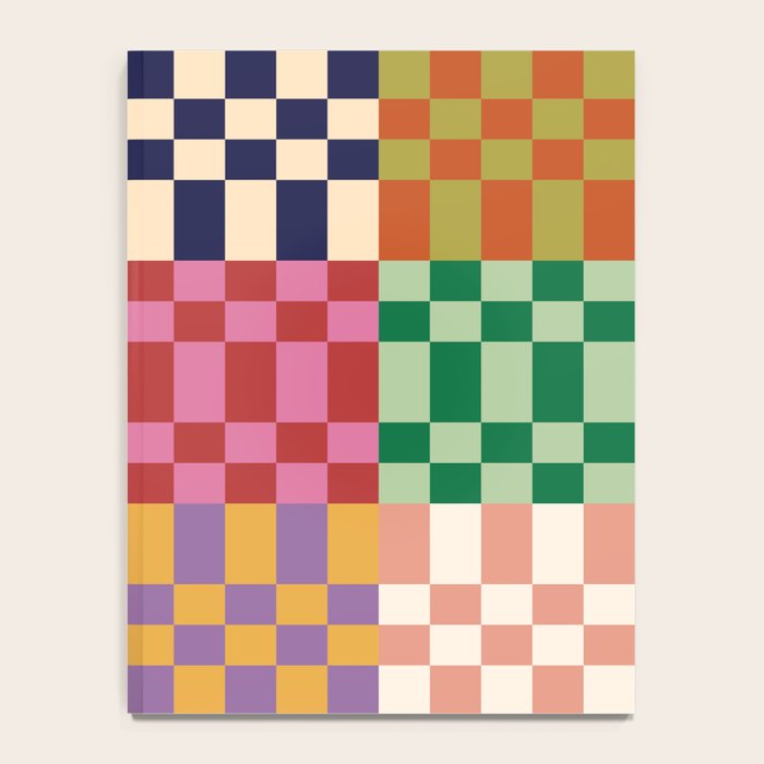 Retro 70s Colorful Patchwork Checkerboard Notebook Gallery Image 4