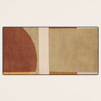 Modern Geometric Terra Beige Mustard Abstract Desk Mat Gallery Image 3