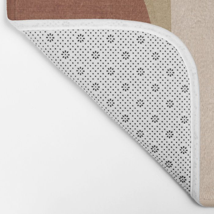 Modern Geometric Terra Beige Mustard Abstract Bath Mat Gallery Image 2