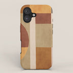 Modern Geometric Terra Beige Mustard Abstract iPhone Case Gallery Image 1