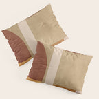 Modern Geometric Terra Beige Mustard Abstract Pillow Sham Gallery Image 3