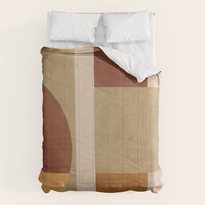 Modern Geometric Terra Beige Mustard Abstract Comforter Gallery Image 6