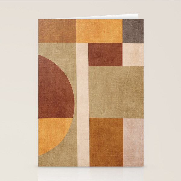 Modern Geometric Terra Beige Mustard Abstract Stationery Card Gallery Image 1