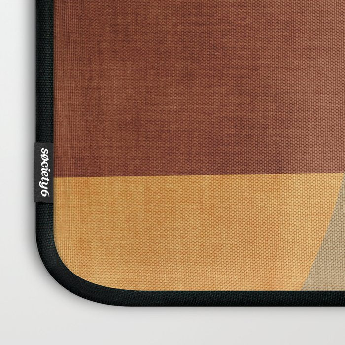 Modern Geometric Terra Beige Mustard Abstract Laptop Sleeve Gallery Image 3