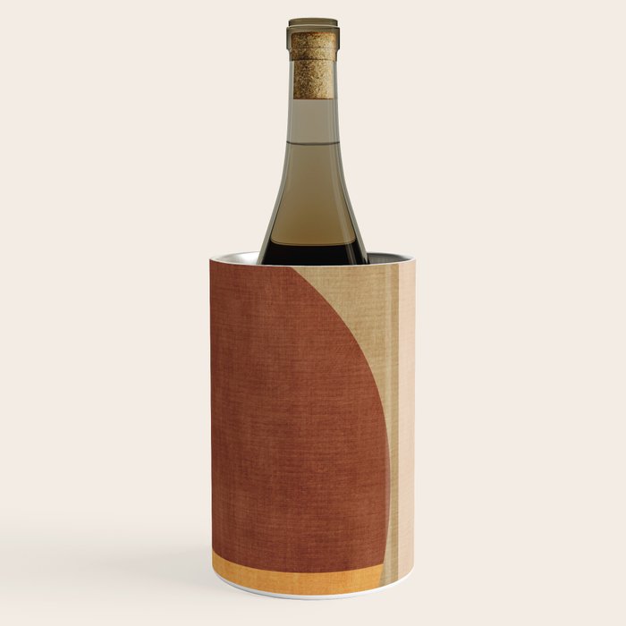 Modern Geometric Terra Beige Mustard Abstract Wine Chiller Gallery Image 2