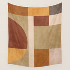 Modern Geometric Terra Beige Mustard Abstract Wall Tapestry Gallery Image 4