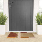 Modern Geometric Terra Beige Mustard Abstract Welcome Mat Gallery Image 3