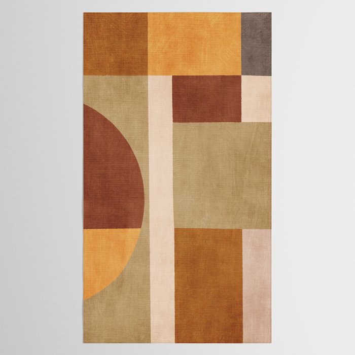 Modern Geometric Terra Beige Mustard Abstract Tablecloth Gallery Image 2