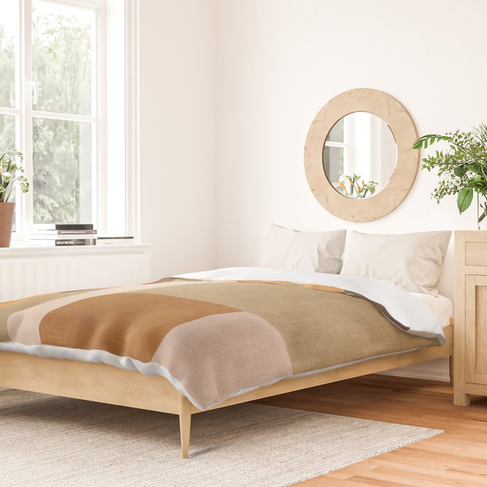 Modern Geometric Terra Beige Mustard Abstract Duvet Cover Gallery Image 2