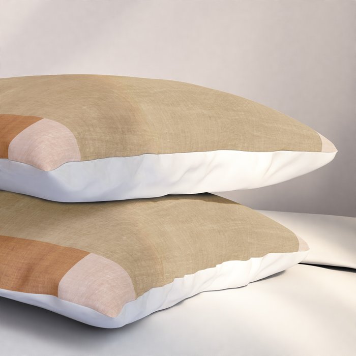 Modern Geometric Terra Beige Mustard Abstract Pillow Sham Gallery Image 3