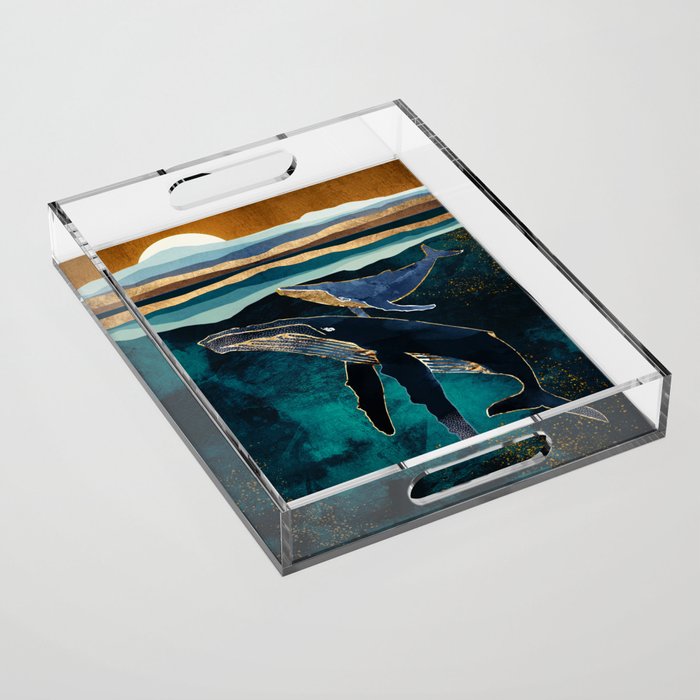 Moonlit Whales Acrylic Tray Gallery Image 1