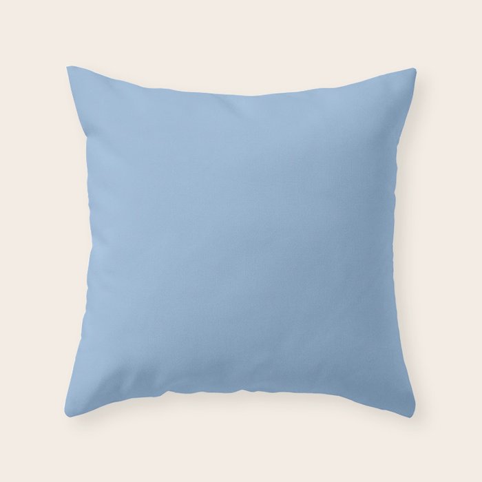 Blue Bell light pastel solid color Throw Pillow Gallery Image 6