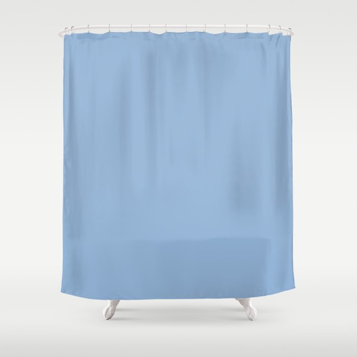 Blue Bell light pastel solid color Shower Curtain Gallery Image 1