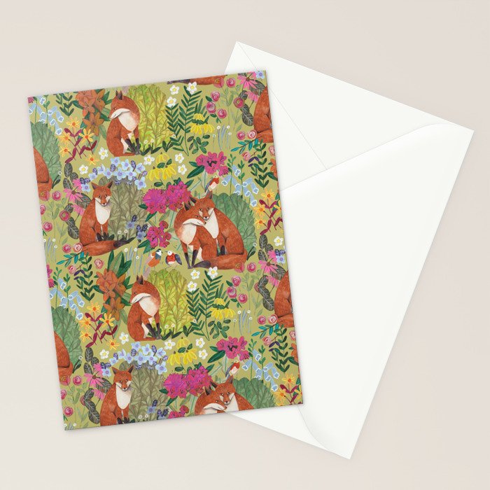 fox pattern Stationery Card Gallery Image 2