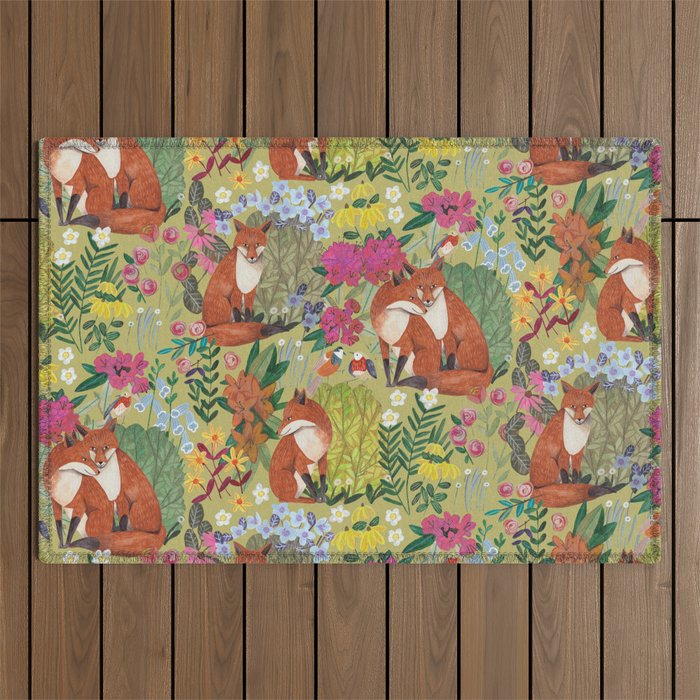 fox pattern Outdoor Rug Gallery Image 1