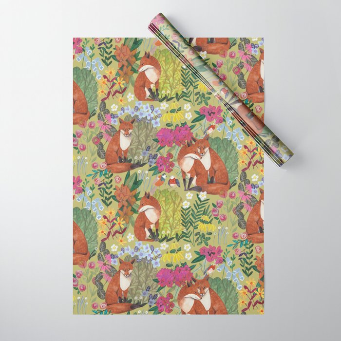 fox pattern Wrapping Paper Gallery Image 1