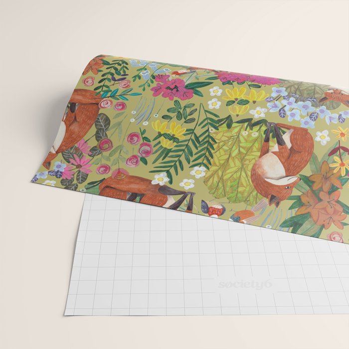 fox pattern Wrapping Paper Gallery Image 2