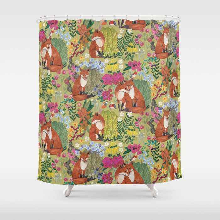 fox pattern Shower Curtain Gallery Image 1