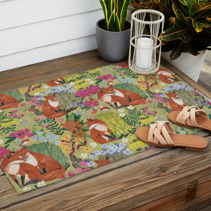 fox pattern Outdoor Rug Gallery Image 2
