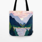 Winter Mountain Lake Tote Bag Gallery Image 1