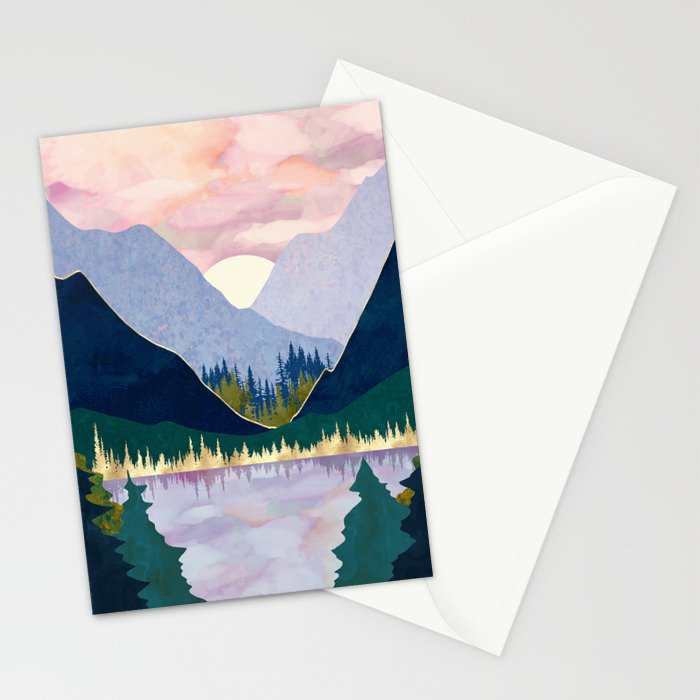 Winter Mountain Lake Stationery Card Gallery Image 2