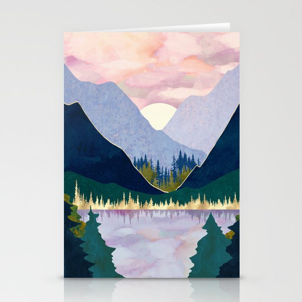 Winter Mountain Lake Stationery Card Gallery Image 2
