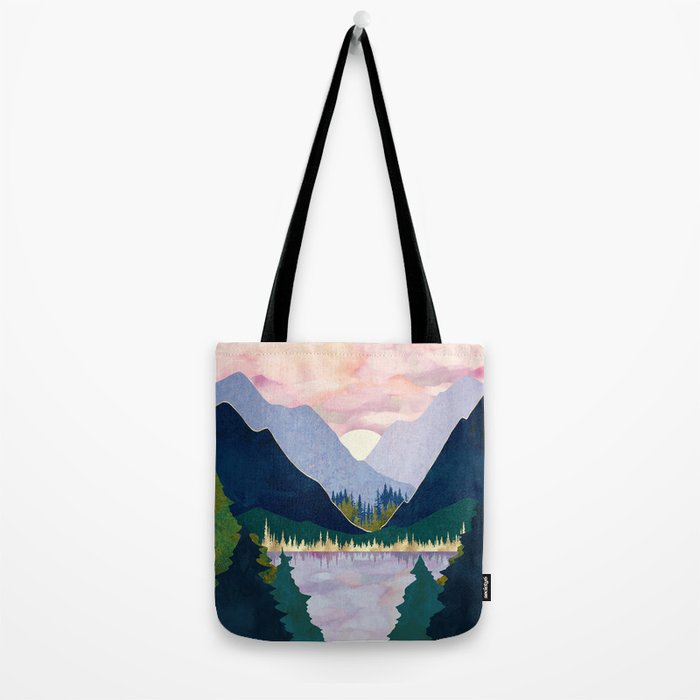 Winter Mountain Lake Tote Bag Gallery Image 2