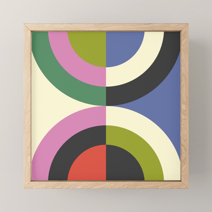 abstract mid mod retro with pink 3 Mini Art Print Gallery Image 1