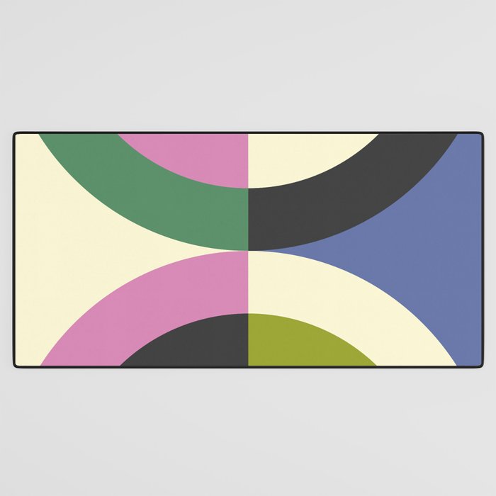 abstract mid mod retro with pink 3 Desk Mat Gallery Image 3