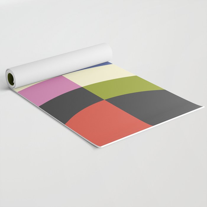 abstract mid mod retro with pink 3 Yoga Mat Gallery Image 2