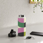 abstract mid mod retro with pink 3 Water Bottle Gallery Image 4