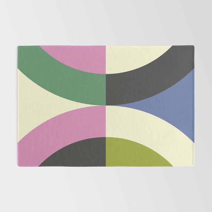 abstract mid mod retro with pink 3 Rug Gallery Image 2