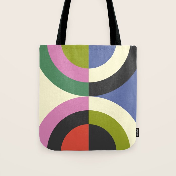 abstract mid mod retro with pink 3 Tote Bag Gallery Image 1