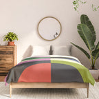 abstract mid mod retro with pink 3 Comforter Gallery Image 3