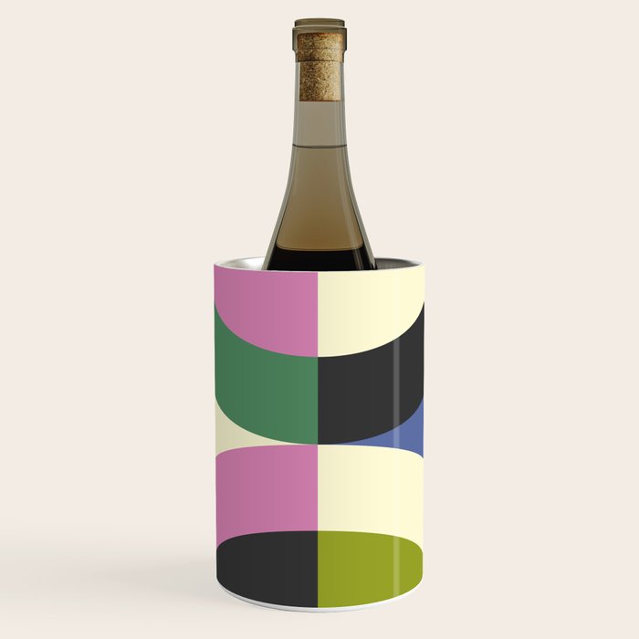 abstract mid mod retro with pink 3 Wine Chiller Gallery Image 1