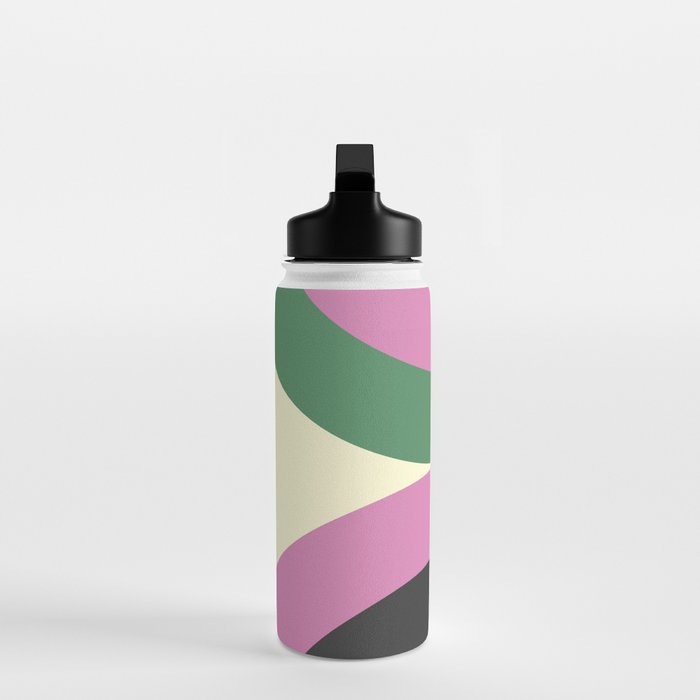 abstract mid mod retro with pink 3 Water Bottle Gallery Image 3