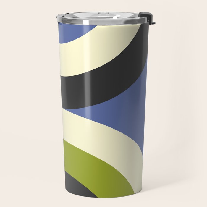 abstract mid mod retro with pink 3 Travel Mug Gallery Image 2