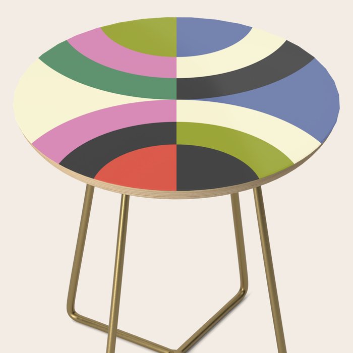 abstract mid mod retro with pink 3 Side Table Gallery Image 2