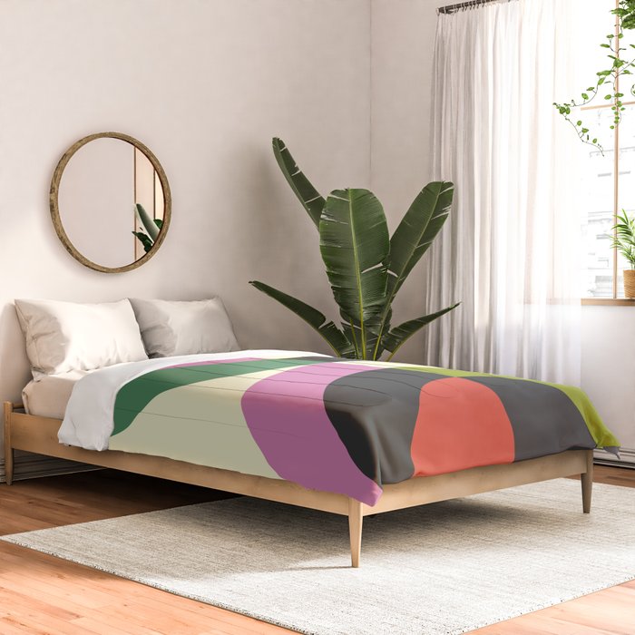 abstract mid mod retro with pink 3 Comforter Gallery Image 2