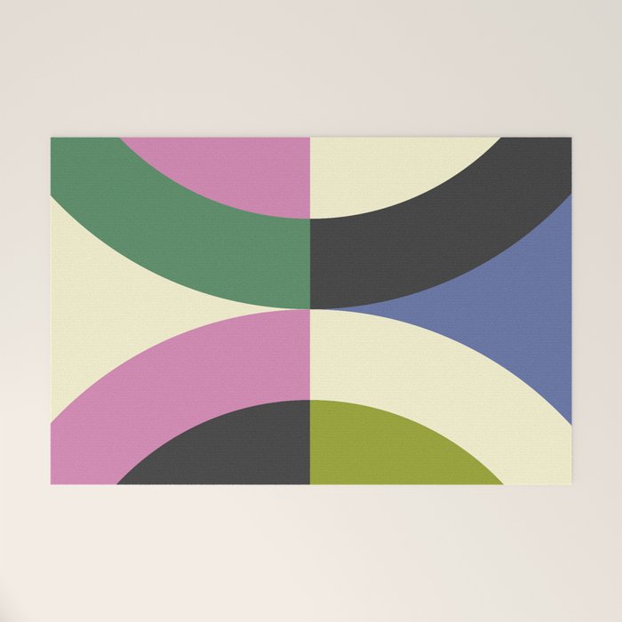 abstract mid mod retro with pink 3 Welcome Mat Gallery Image 1